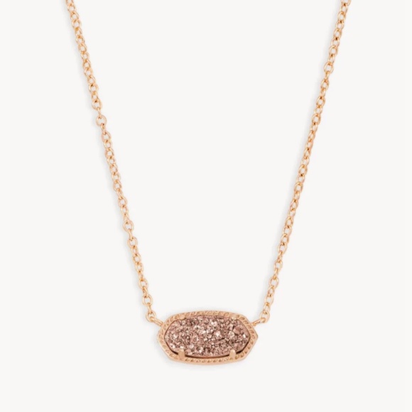 Kendra Scott Elisa Rose Gold Pendant Necklace in Rose Gold Drusy - Picture 1 of 7